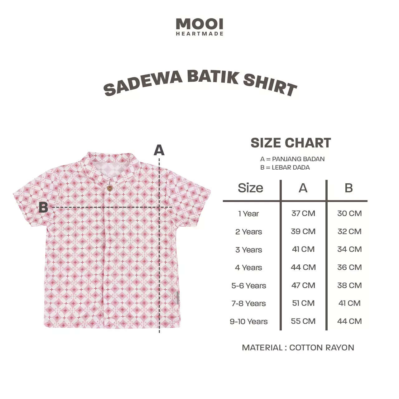 Mooi Atasan Batik Kemeja Anak Laki-Laki Sadewa Batik Shirt - Sky Blue