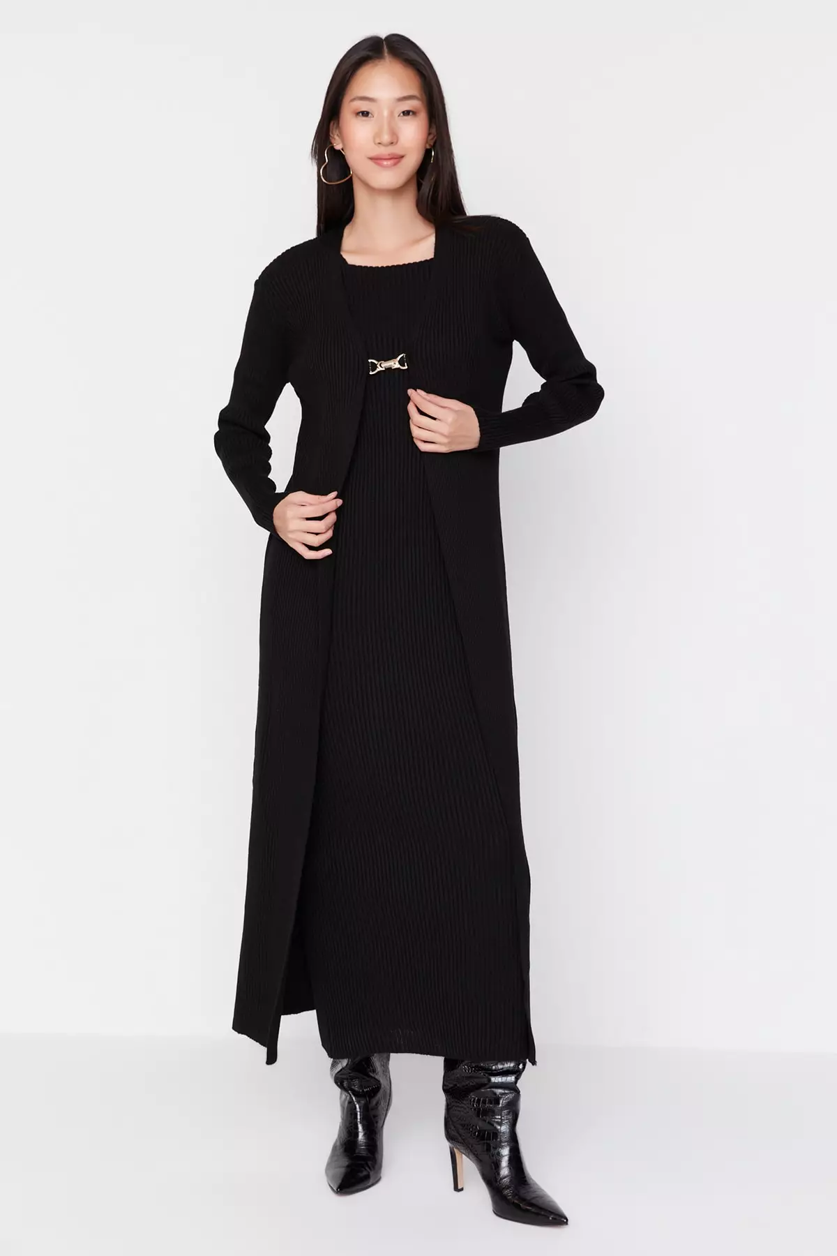 black corduroy dress