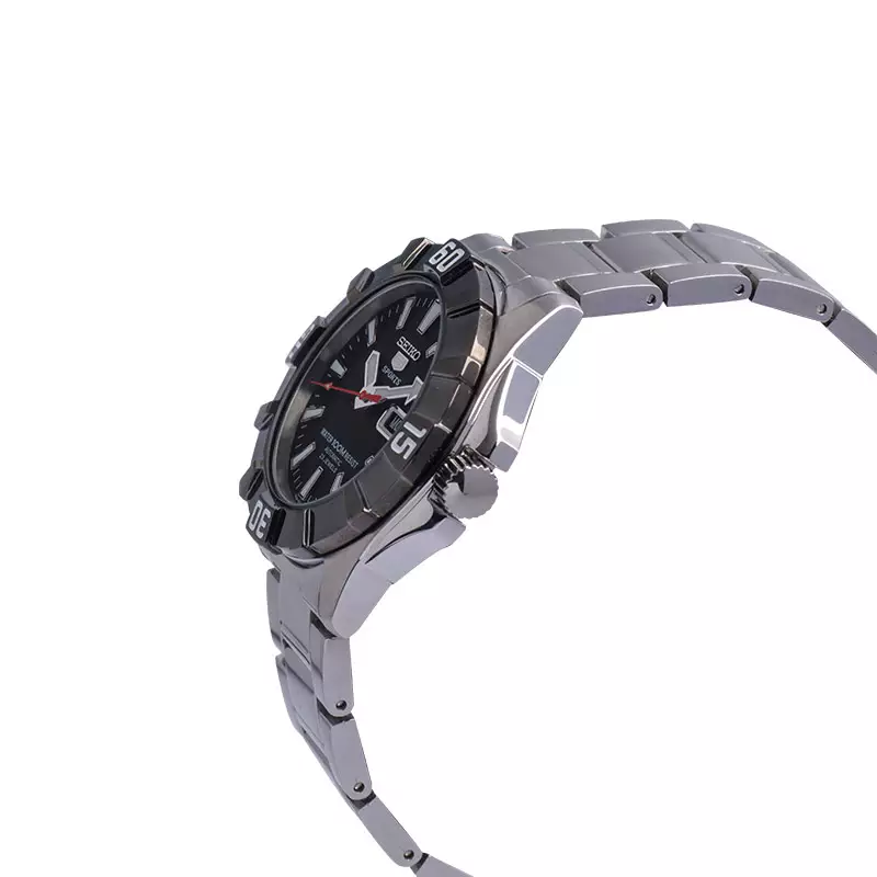 Jam Tangan Pria Seiko 5 Sports SNZF61K1 Automatic Black Dial Stainless Steel Strap