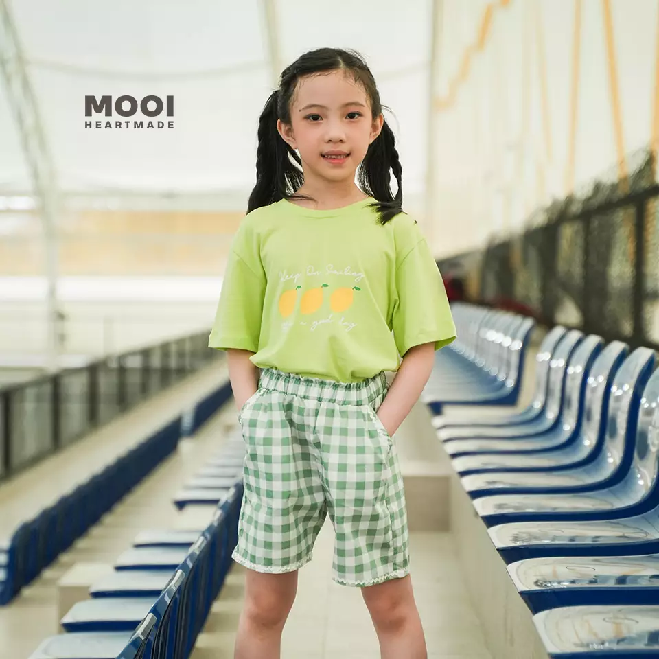 Mooi Kaos Anak Perempuan T-shirt Crop Graphic - Pink Berry