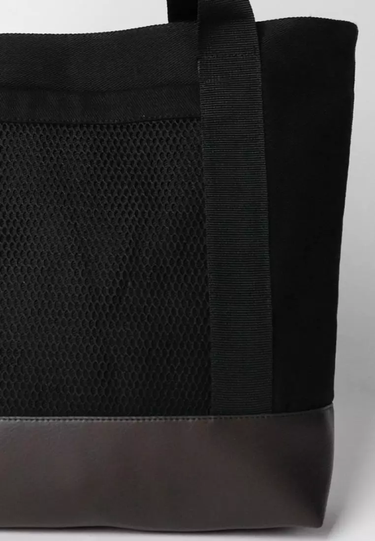 Pamole - Totebag Wanita Bahan Kanvas Penutup Resleting Tote Bag Wanita - Xora Series Comb Coklat