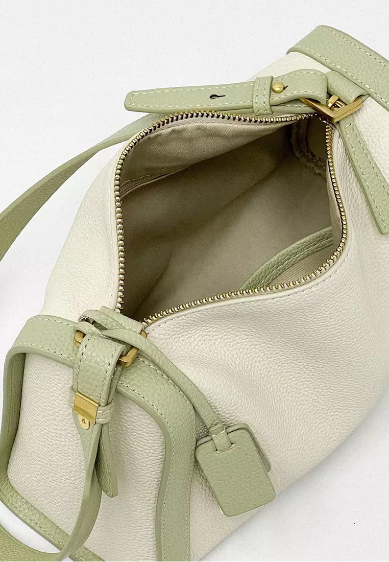 Women's Leather Color Contrast Crossbody Bag