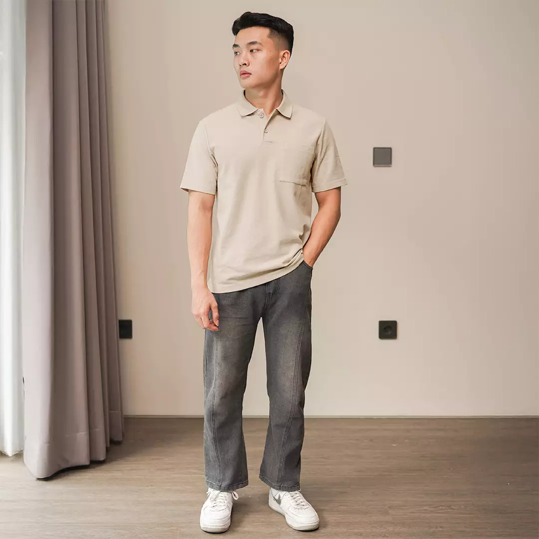 Kale PARKER LIGHT BROWN / Polo Shirt Reguler Fit / Kaos Polo Pria / Kaos Pria / Kaos Kerah