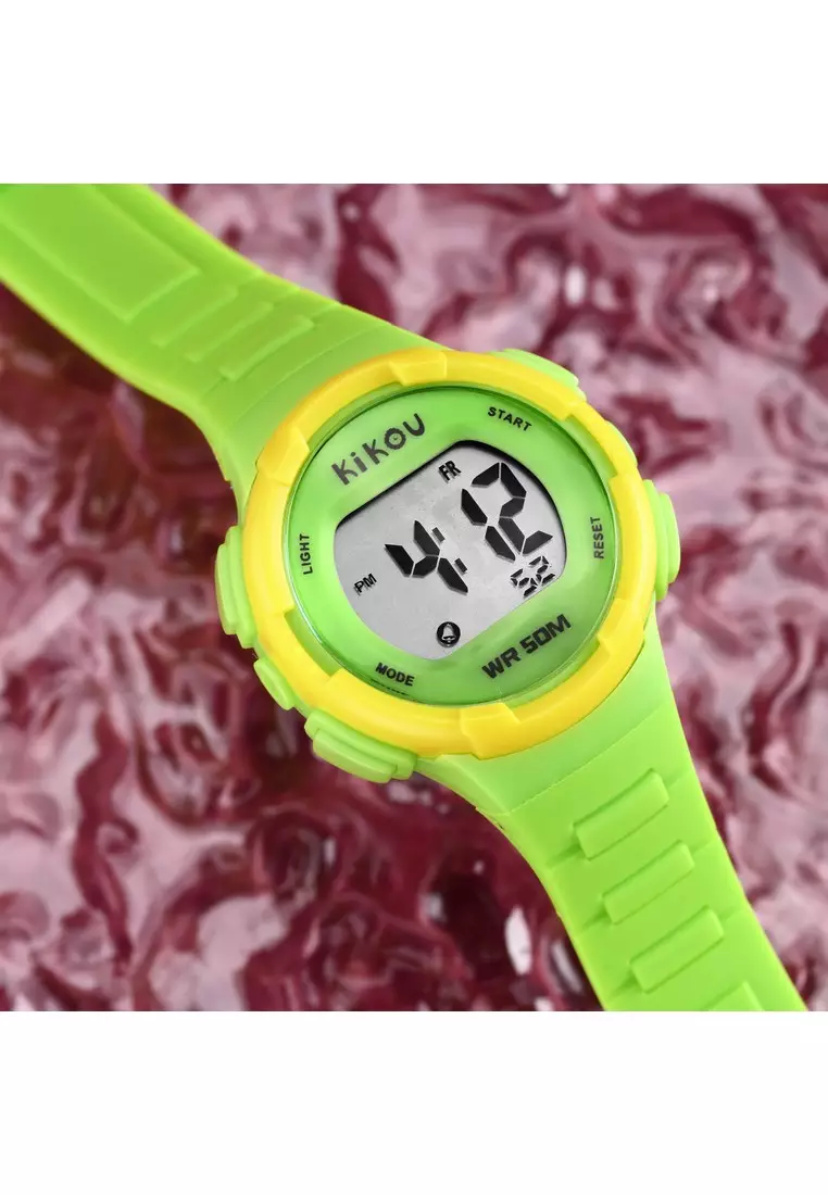 [Kids' Gift] Kikou NEON Collection 31mm Green Dial Kids Digital Watch R4551107003