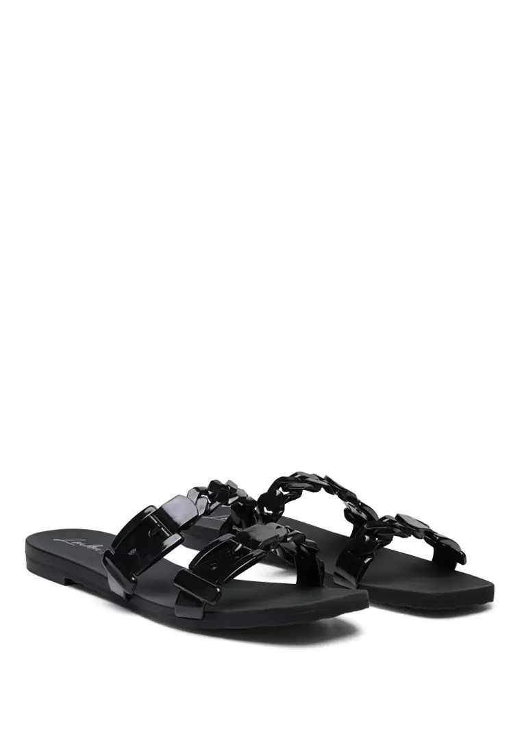 Buy London Rag Pool Flat Flipflop Slides in Black 2023 Online | ZALORA ...