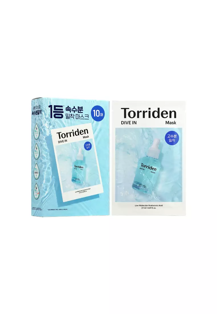 Torriden Dive In Low Molecular Hyaluronic Acid Mask 10pcs