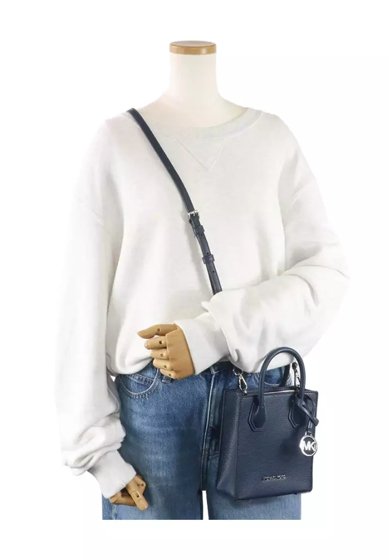 Mercer Extra-Small Pebbled Leather Crossbody Bag - Navy