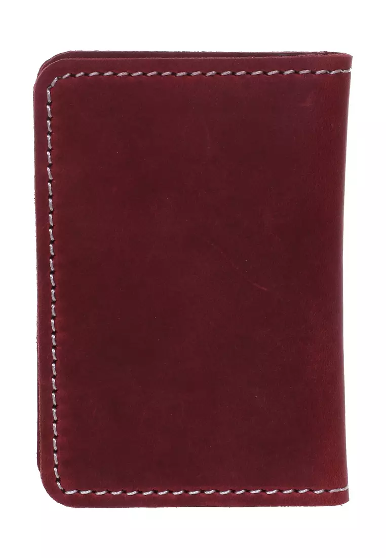 Zackly Card Holder Wallet Dompet Kartu Handmade Many Slot Material Genuine Leather Kulit 025 ORIGINAL - Maroon