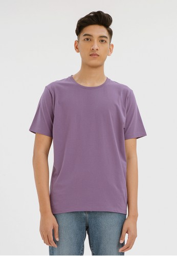 Jual Alowalo Alowalo Basic T Shirt Crew Neck Short Sleeve Men Dark Purple Original Zalora Indonesia