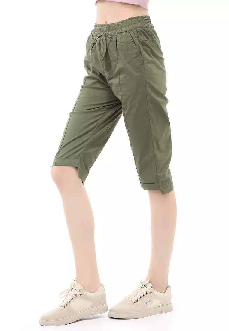Madoc Short Pants Celana Pendek Kasual Wanita 3/4 Street Material Cotton ORGINAL - Army Green
