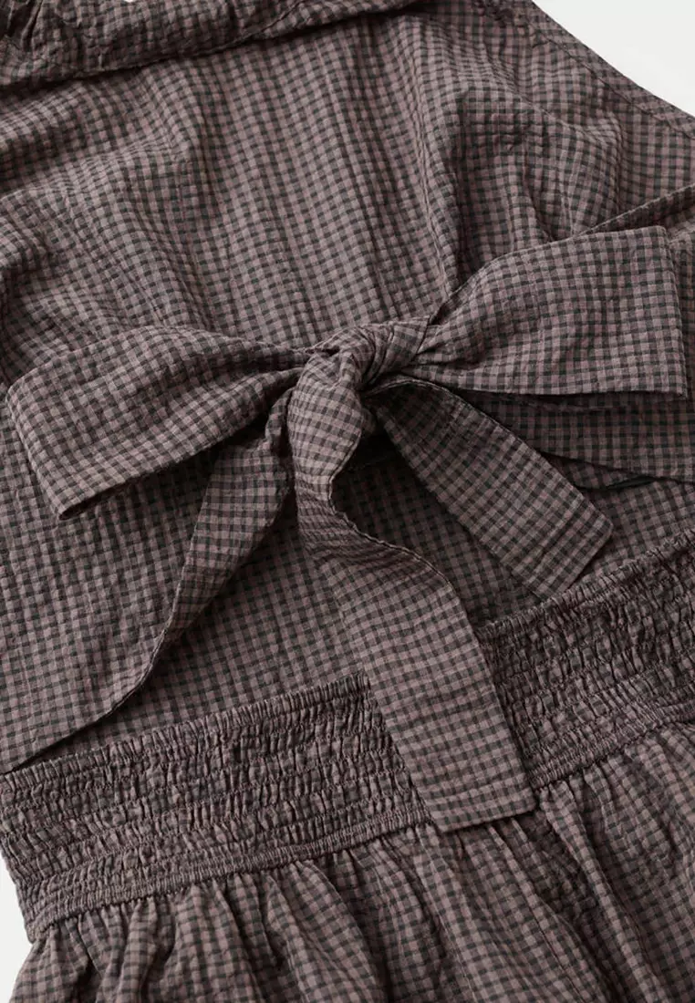 Gingham Check Halter Dress