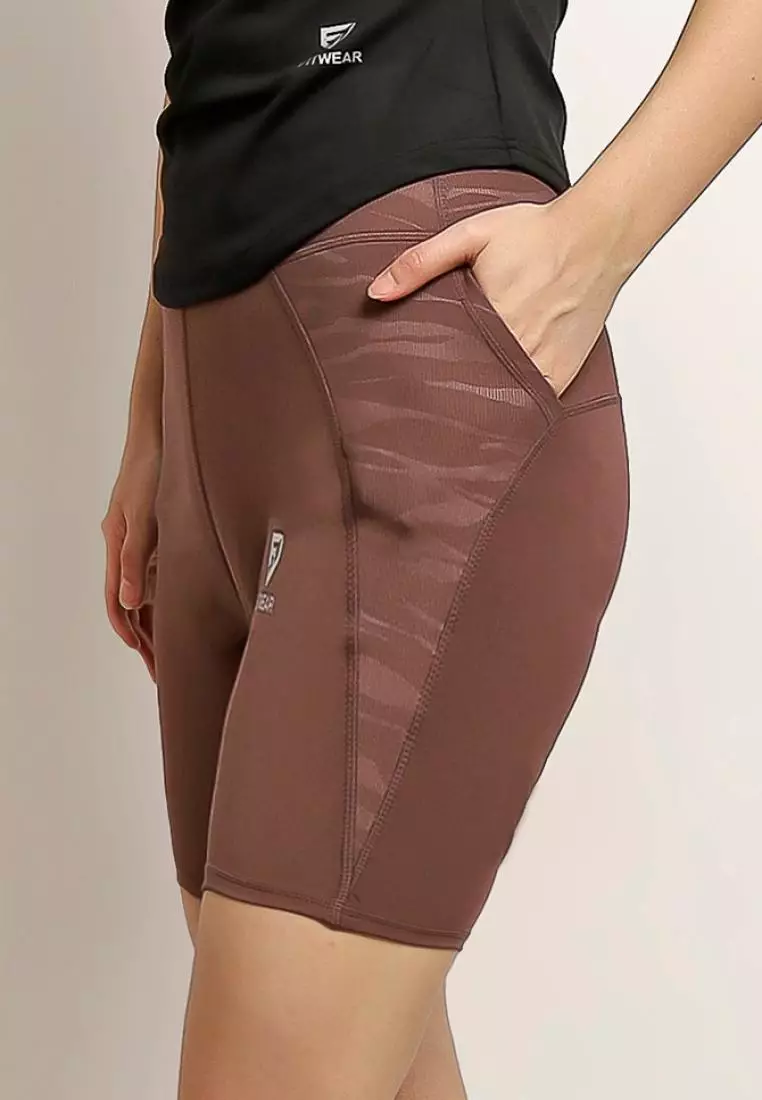 Fitwear - Legging / Celana Pendek Olahraga VEXANA PRINTED WAIST - ZEBRA BROWN