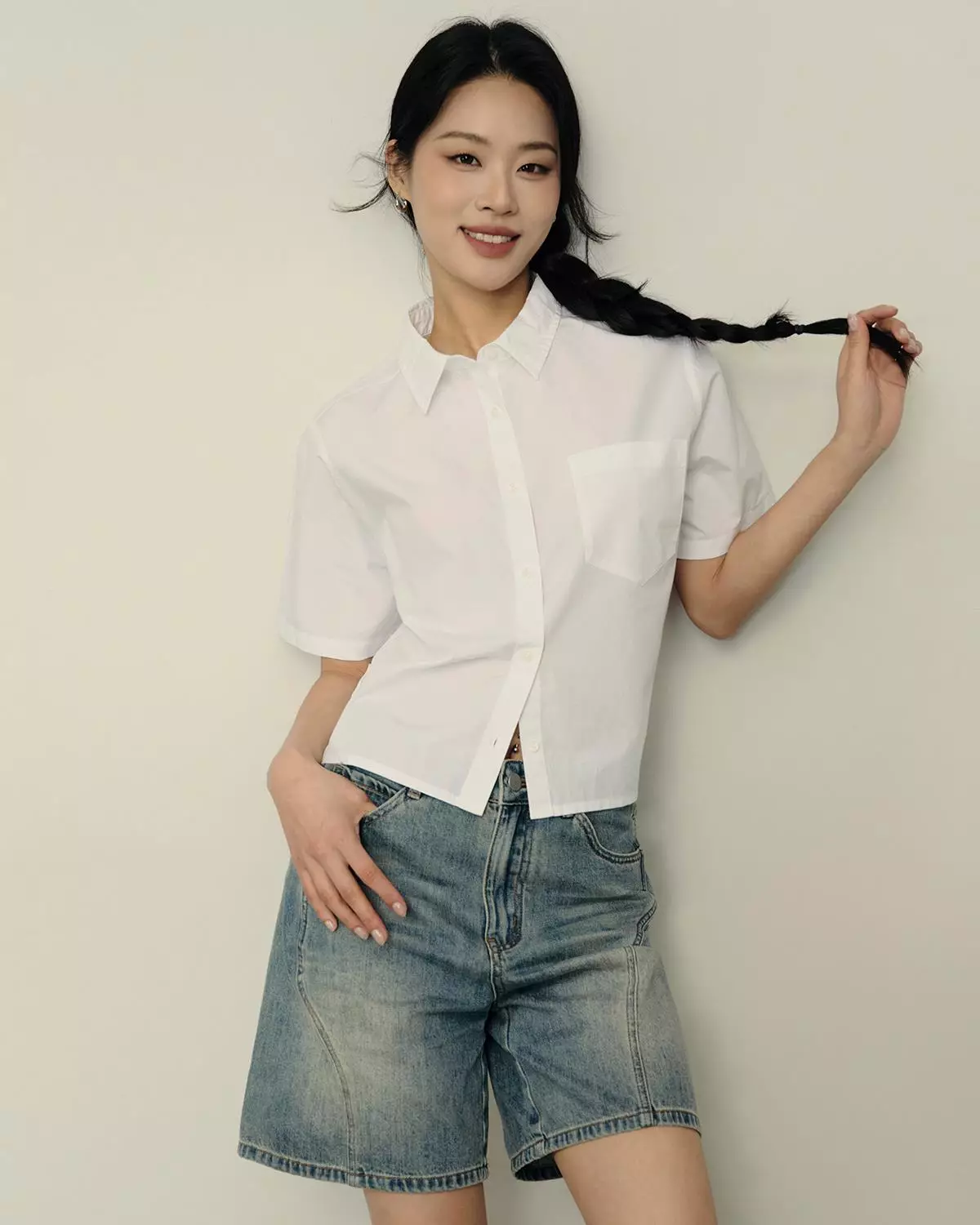 Giordano Women's (Online Exclusive) Korea  Short Sleeve Cotton Shirt 0534549602