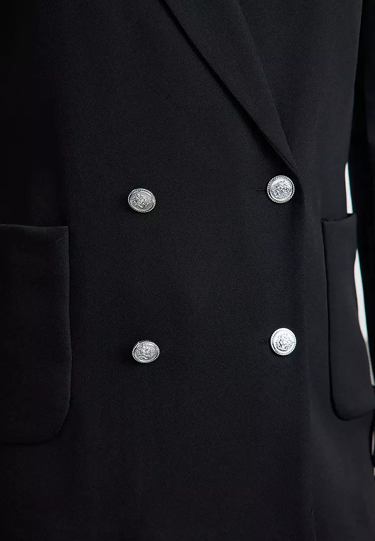 Engraved Button Blazer