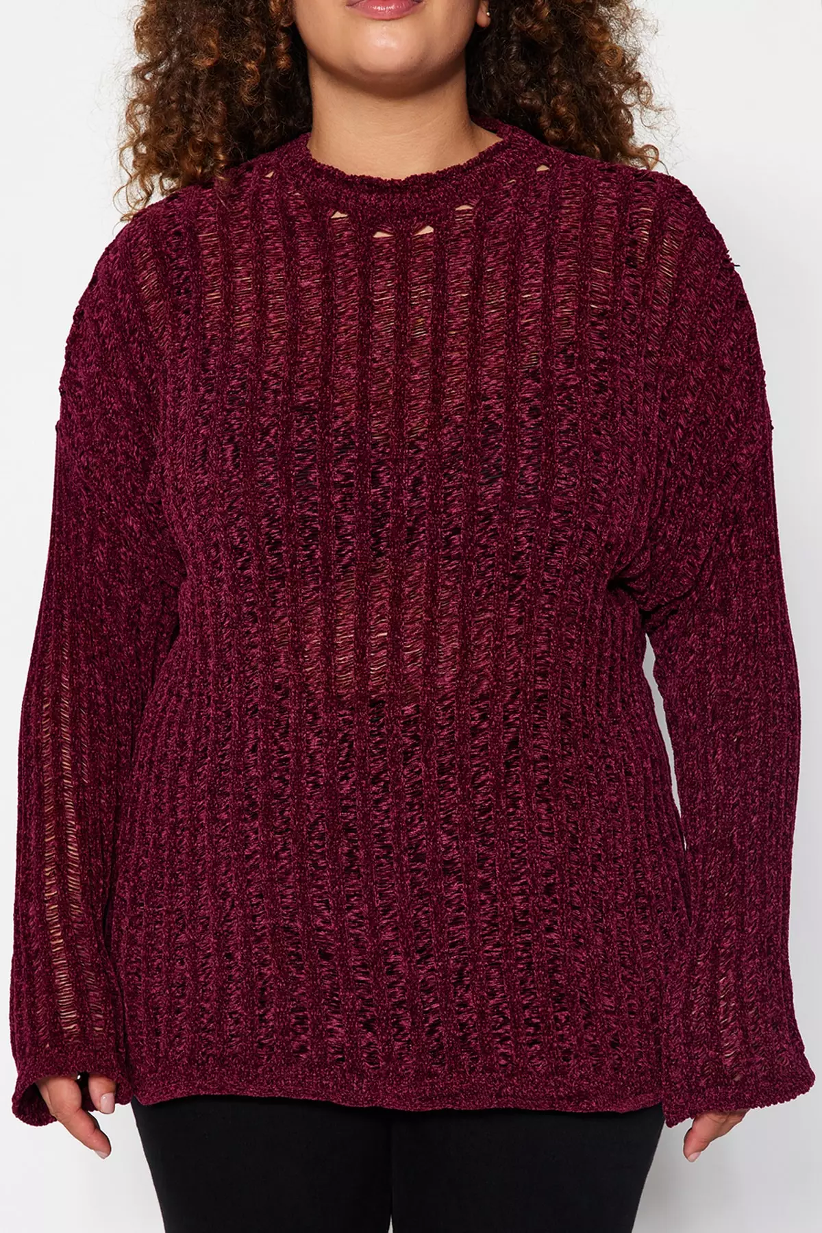 Plus size maroon sweater on sale