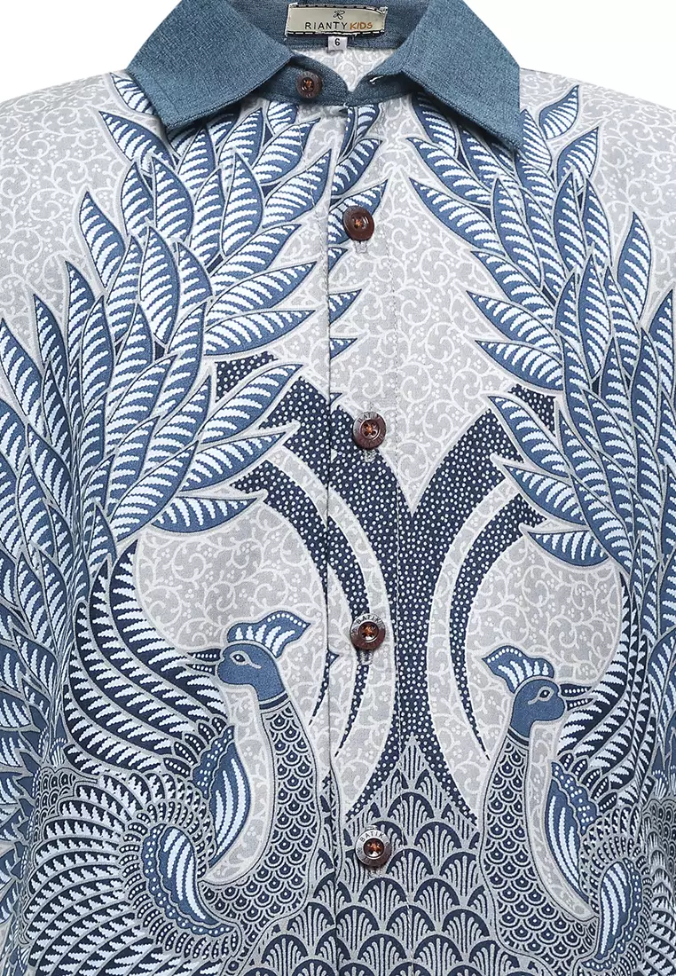 Hem Anak Batik Laki Laki Lengan Pendek Arziki Grey