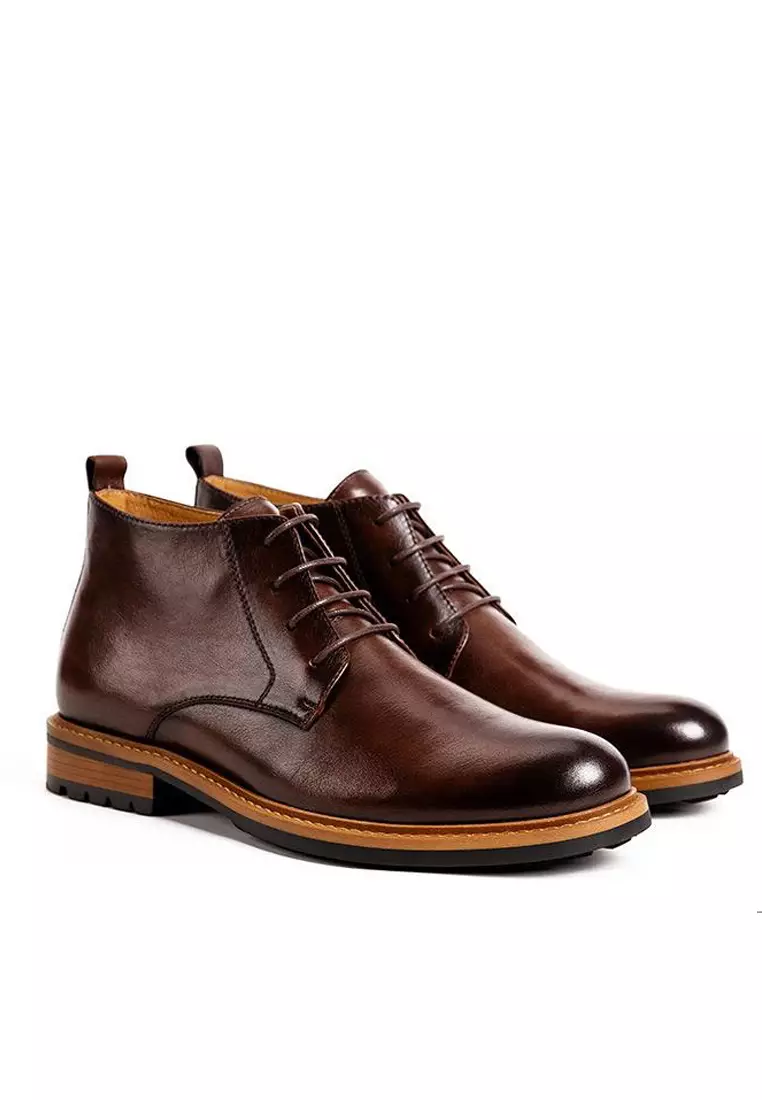 Vintage Amber Leather Brogue Boot G03-8