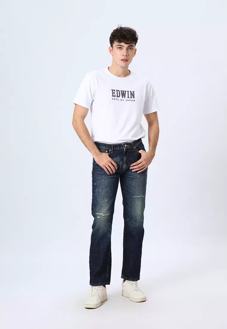 801 Reguler Fit Handcrafted Jeans BLUE SCRAPE - Celana Panjang Denim Pria