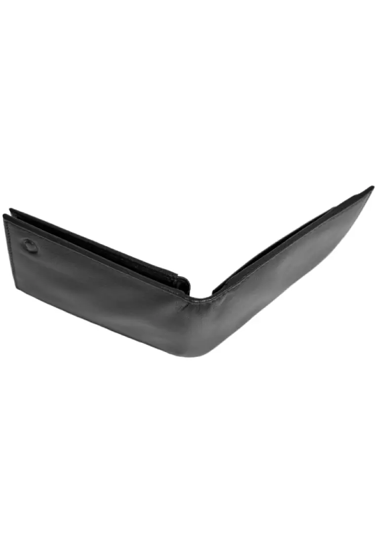 Wallet Men Black with coin pouch - Bifold Lucky Wallet- Full Grain Leather Wallet with NO HOLE- Black Wallet - Oxhide 3851CP
