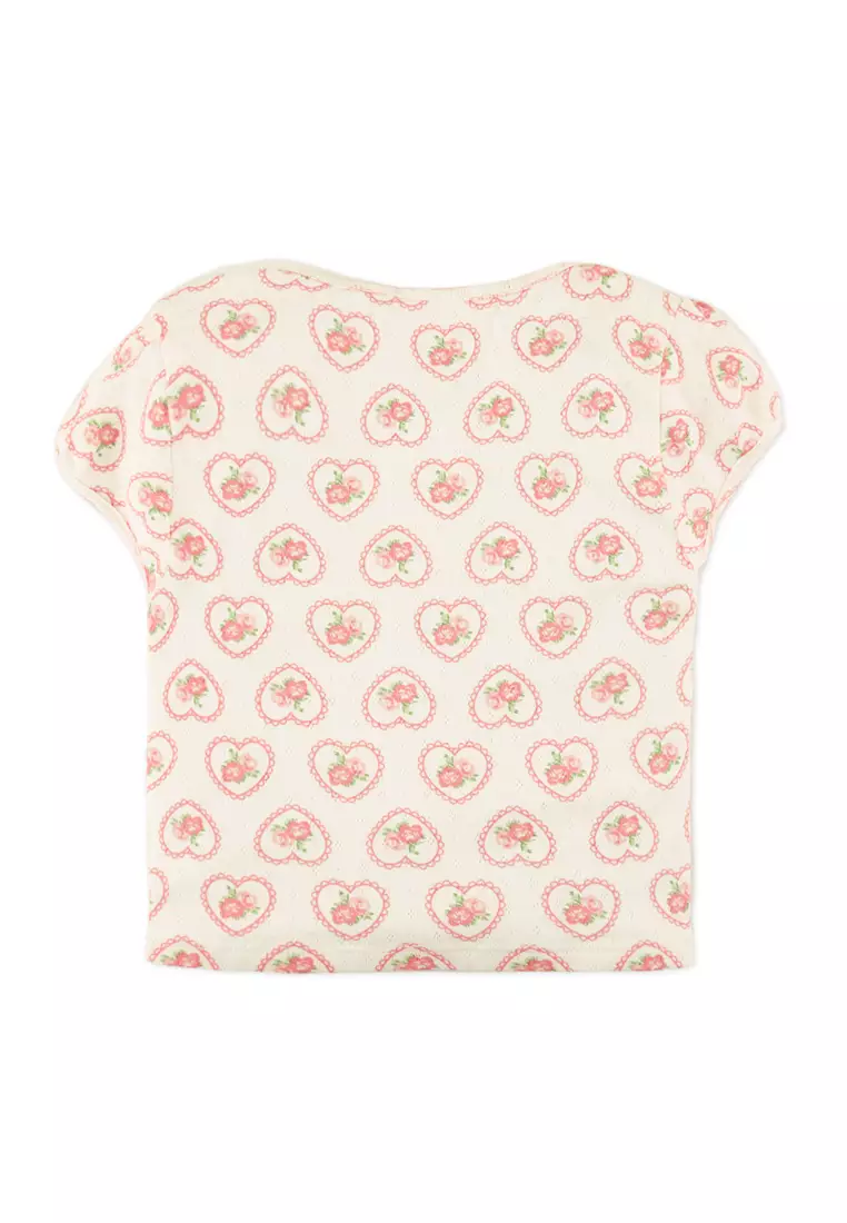 Rosie Printed Pointelle Skort Set with Bows