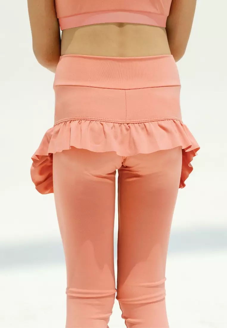 Airlette Ruffle Leggings - Light Coral