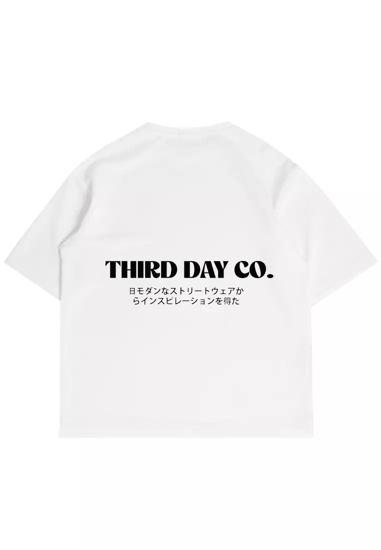 MTR83 Kaos Oversize Gambar Belakang "thirdday inspired" Bahan Tebal Scuba Abu Tua