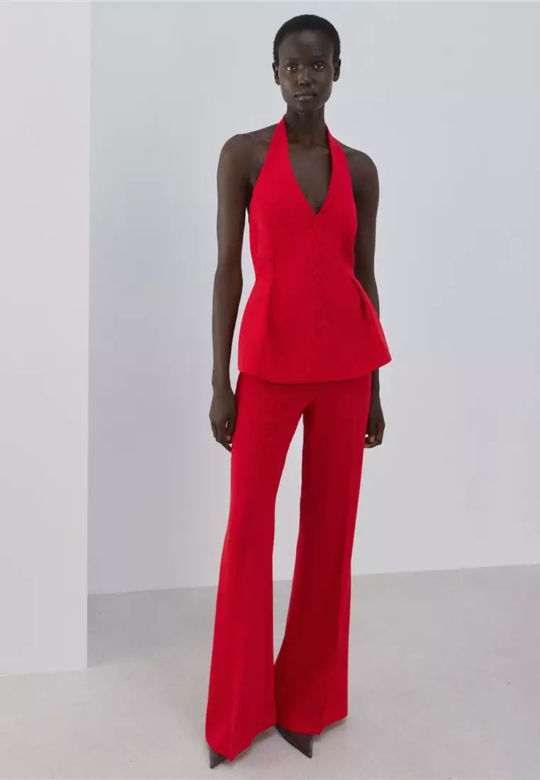 Peplum Top With Halter Neck