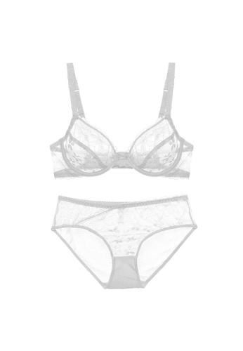W.Excellence white Premium White Lace Lingerie Set (Bra and Underwear) 2ED2AUS1FEAA1AGS_1