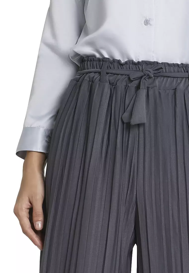 Danette Celana Kulot Import Tali Pita Bawahan Wanita Premium Quality - Dark Grey