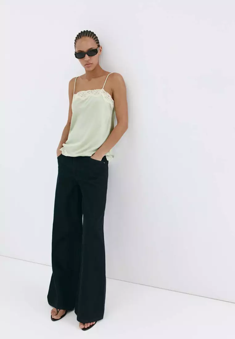 Lace Detail Satin Top