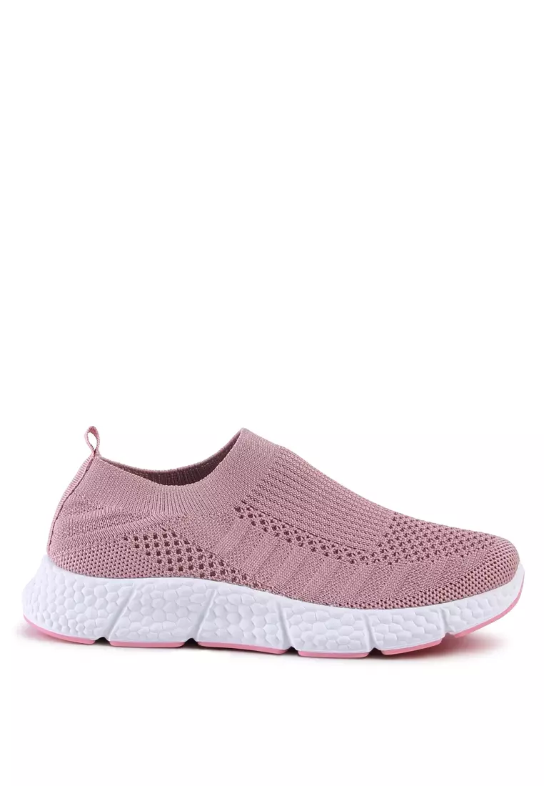 Discount on London Rag  shoes - SKU: Kids Chunky Pink Knitted Sneakers