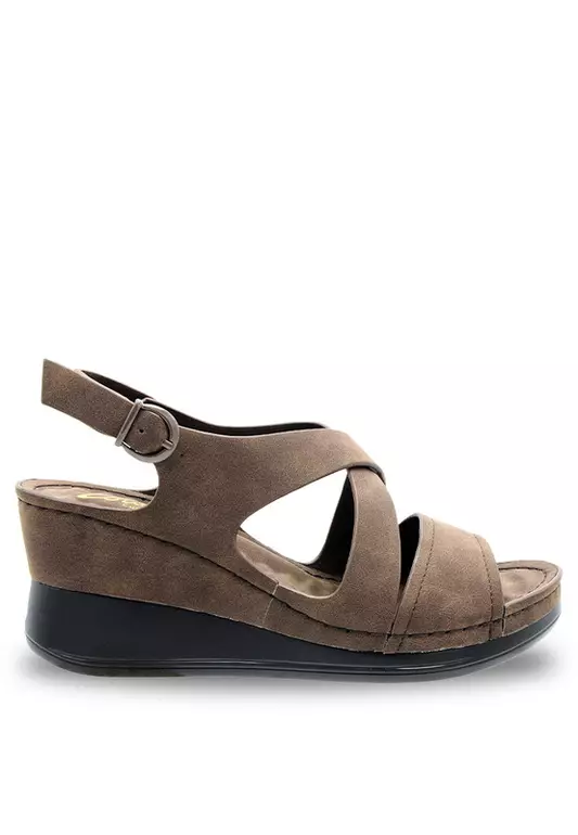 Sling Back Faux Leather Strap Casual Sandals
