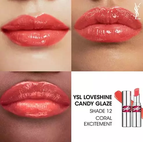 YSL LoveShine Candy Glaze - 12 Coral Excitement