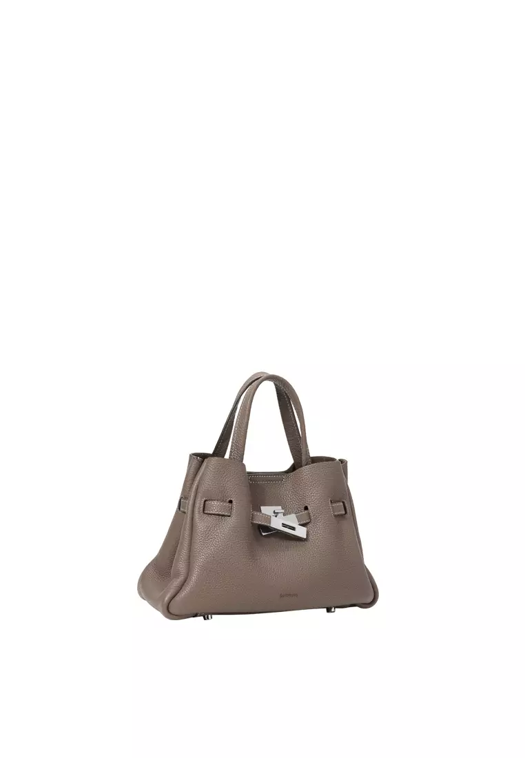 SAOIRSE Belt Soft Structural Shoulder Tote Mini - Grey Khaki