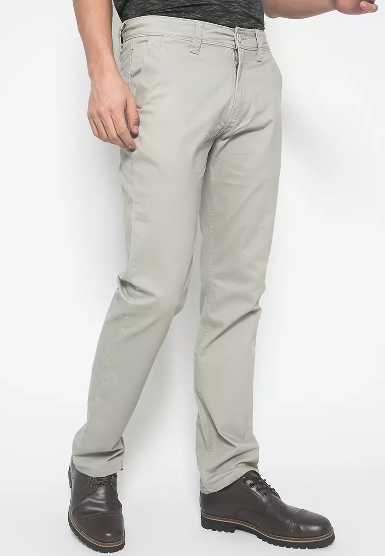 LGS - Celana Chinos Pria - Motif Polos - Warna Abu - Fitting Slim Fit - JCT.514.S042.006.C