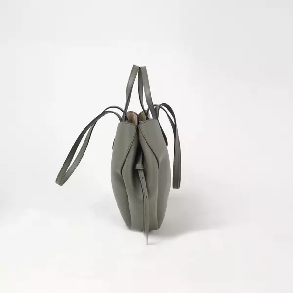 Tas POLENE CYME VERT FUME OLIVE TOTE BAG WITH POUCH MINI 100% ORIGINAL