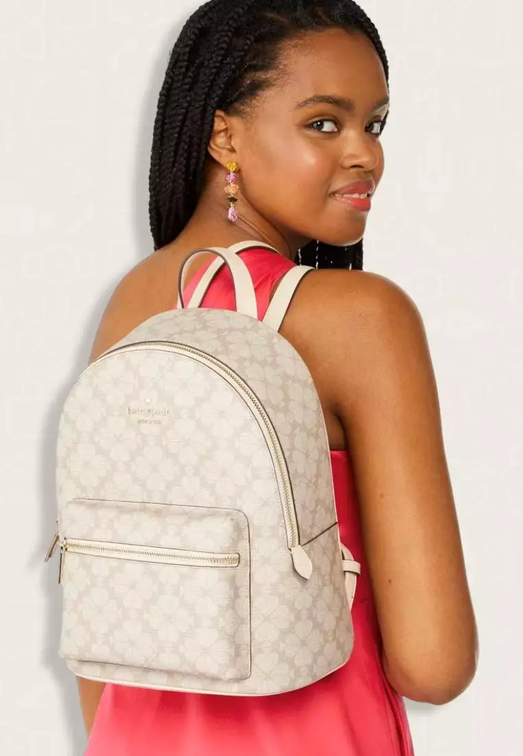 Kate Spade Signature Spade Flower Backpack Dark Beige Multi