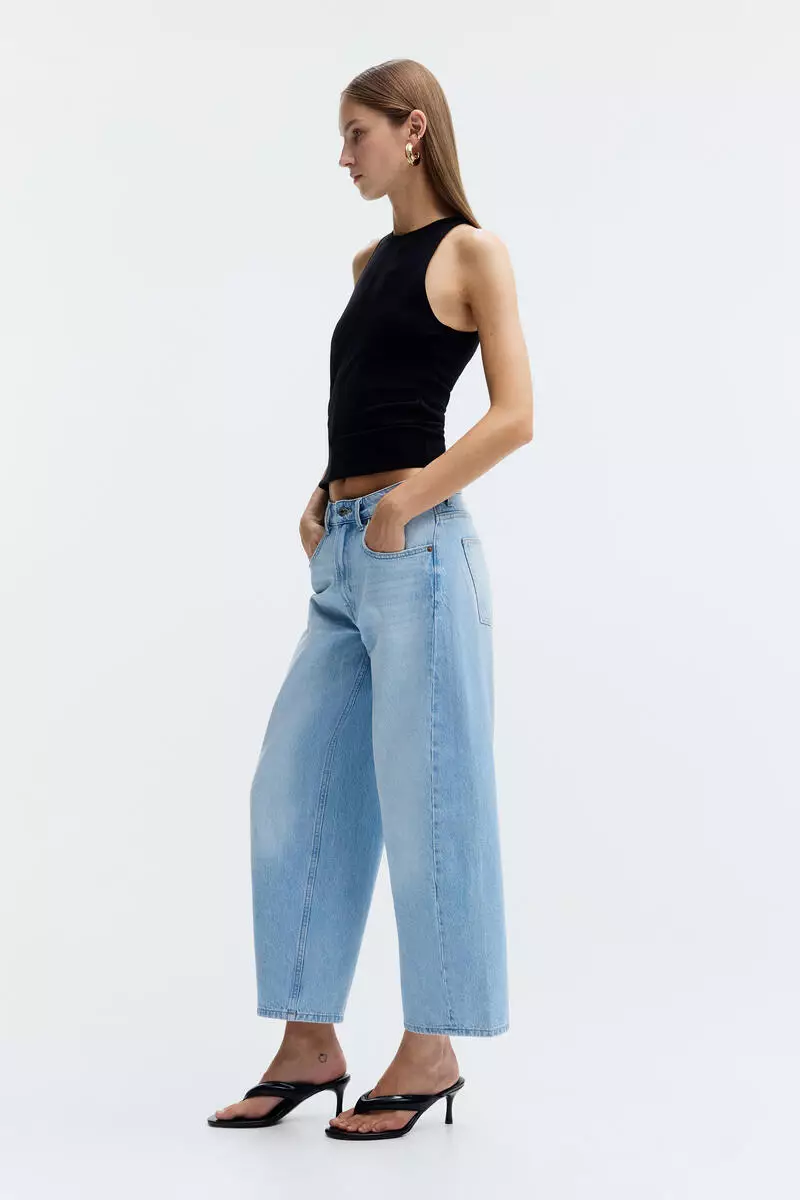Barrel Regular Waist Ankle Jeans