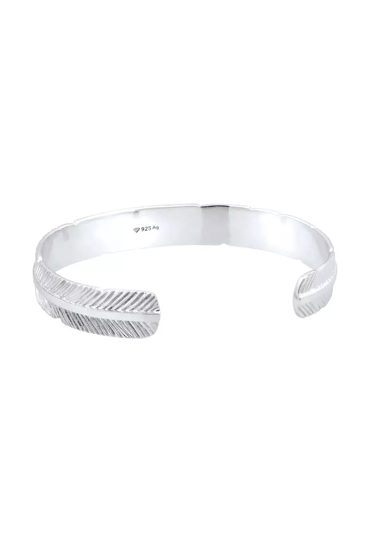 EXCLUSIVE Gelang Perhiasan Perak 925 Pria Feather Bangle