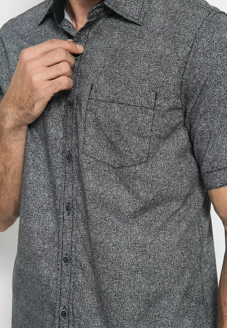 LGS - Regular Fit - Kemeja Casual - Hitam - Motif - CSH.272.S570.1156