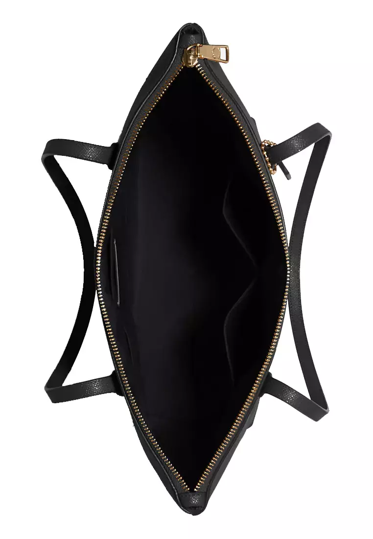 Coach Coach Zip Top Tote Bag in Crossgrain Leather Black 4454 2024