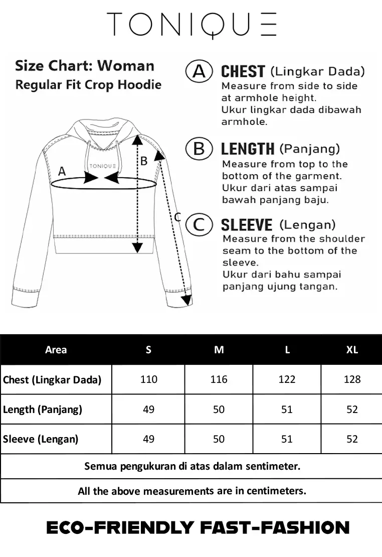TONIQUE Hoodie Wanita Crop Katun Hitam SHERRY Women's Regular Fit Cotton Crop Hoodie Black