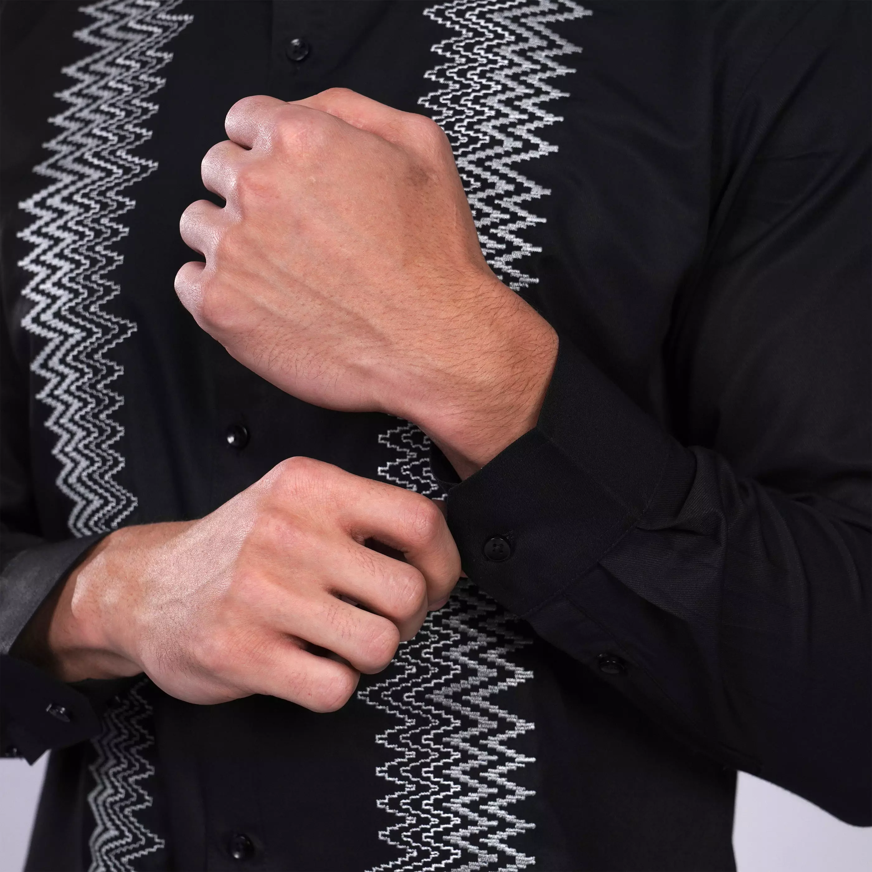 Casella Baju Koko Pria Lengan Panjang Exclusive | Baju Koko Hitam Ibrahim 9714 Black