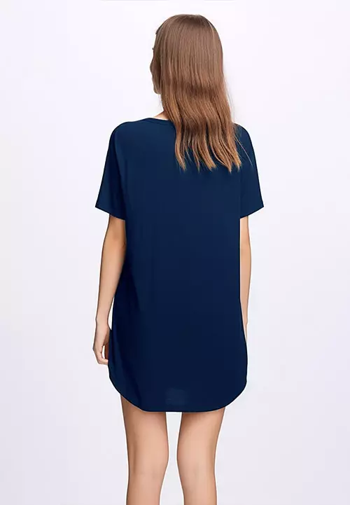 LTB51 Dress Kaos Kasual LD Thrdy Wanita Navy