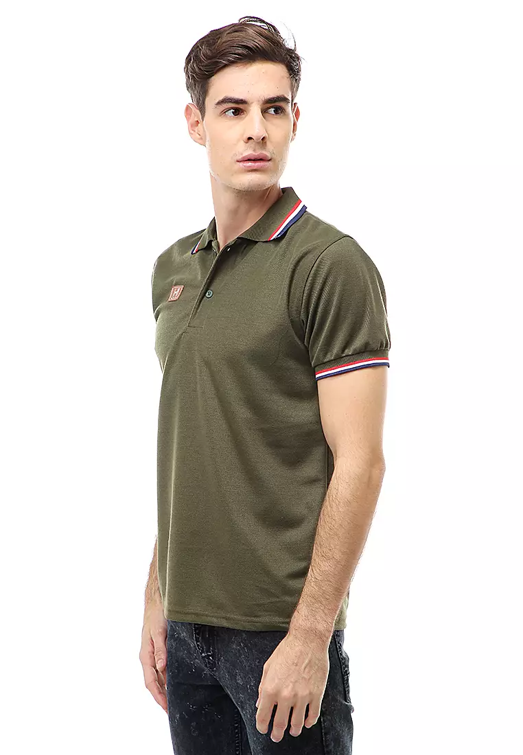 Jack Atasan Formal Kaos Polo Pria Short Sleeve Material Cotton ORIGINAL - Army