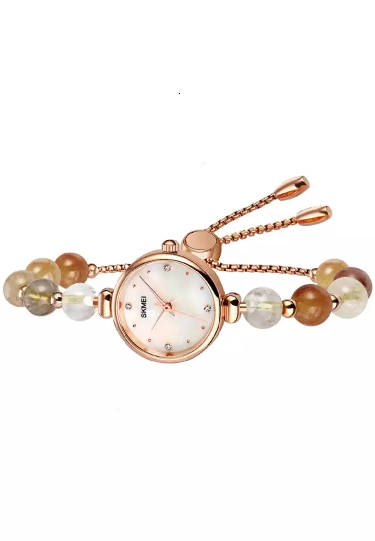 Jam Tangan Analog Wanita Waterproof Strap Tali Material Natural Stone DV56 ORIGINAL