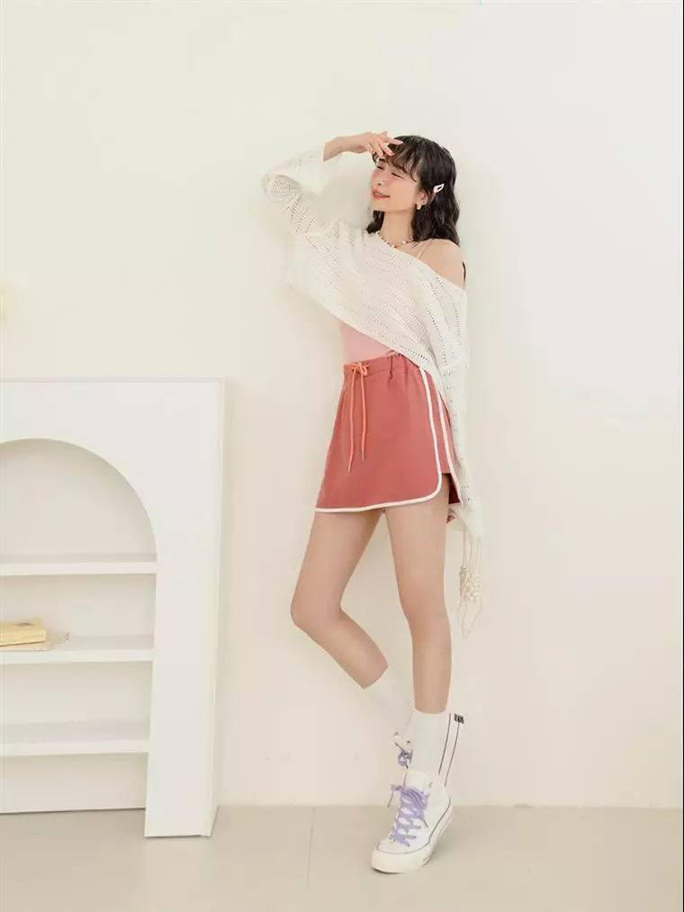 【NONCODE】Jubian Color Matching Skirt Multi-Color Flowers & Zebra Print Half-Circle Pleated Skirt