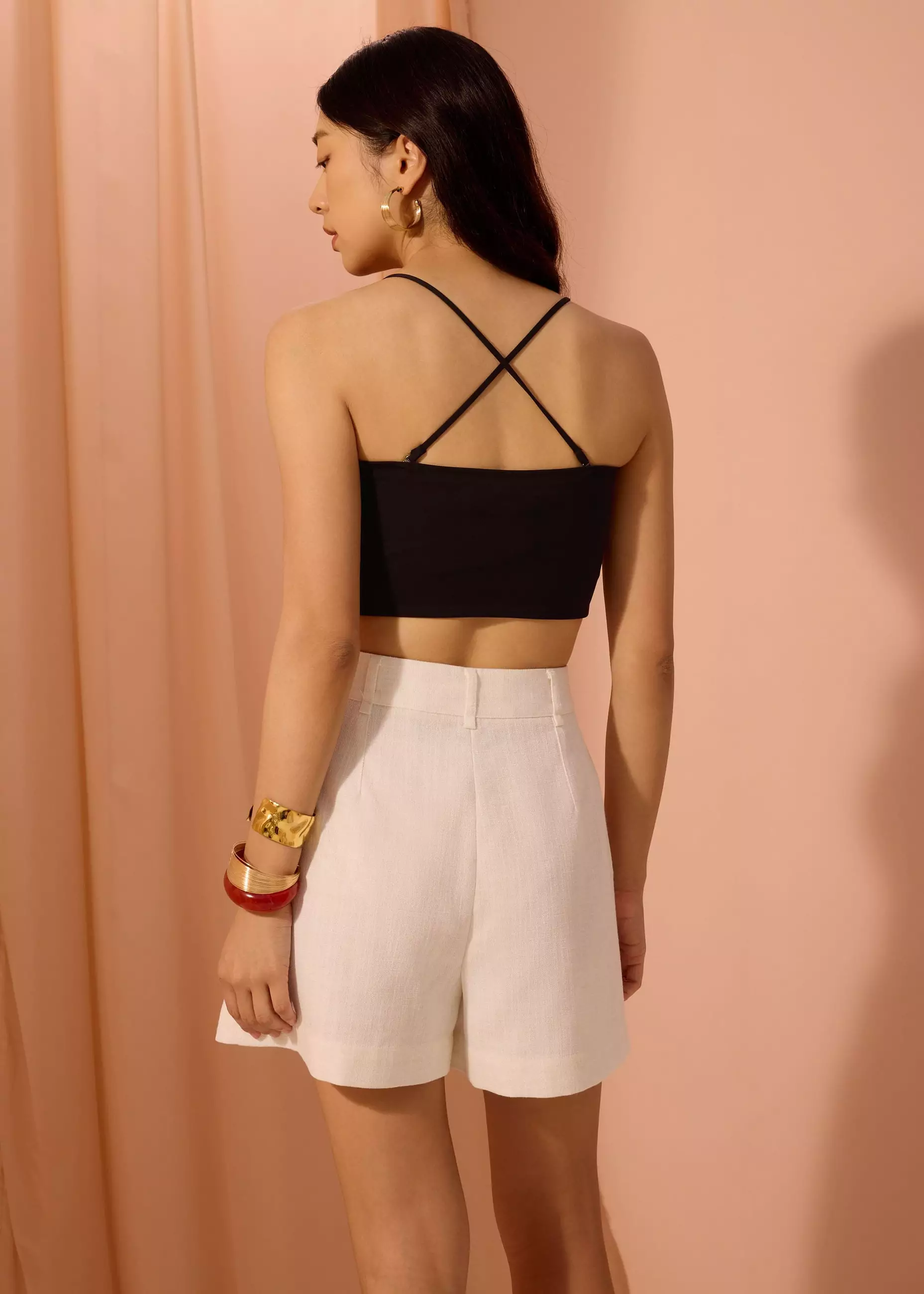 Celana Pendek Wanita - Frankie Textured Classic Bermuda Shorts