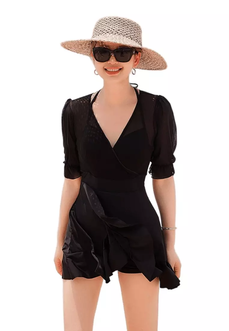 Buy LYCKA LNT6022 Korean Lady One Piece Swimwear Black 2024 Online ...