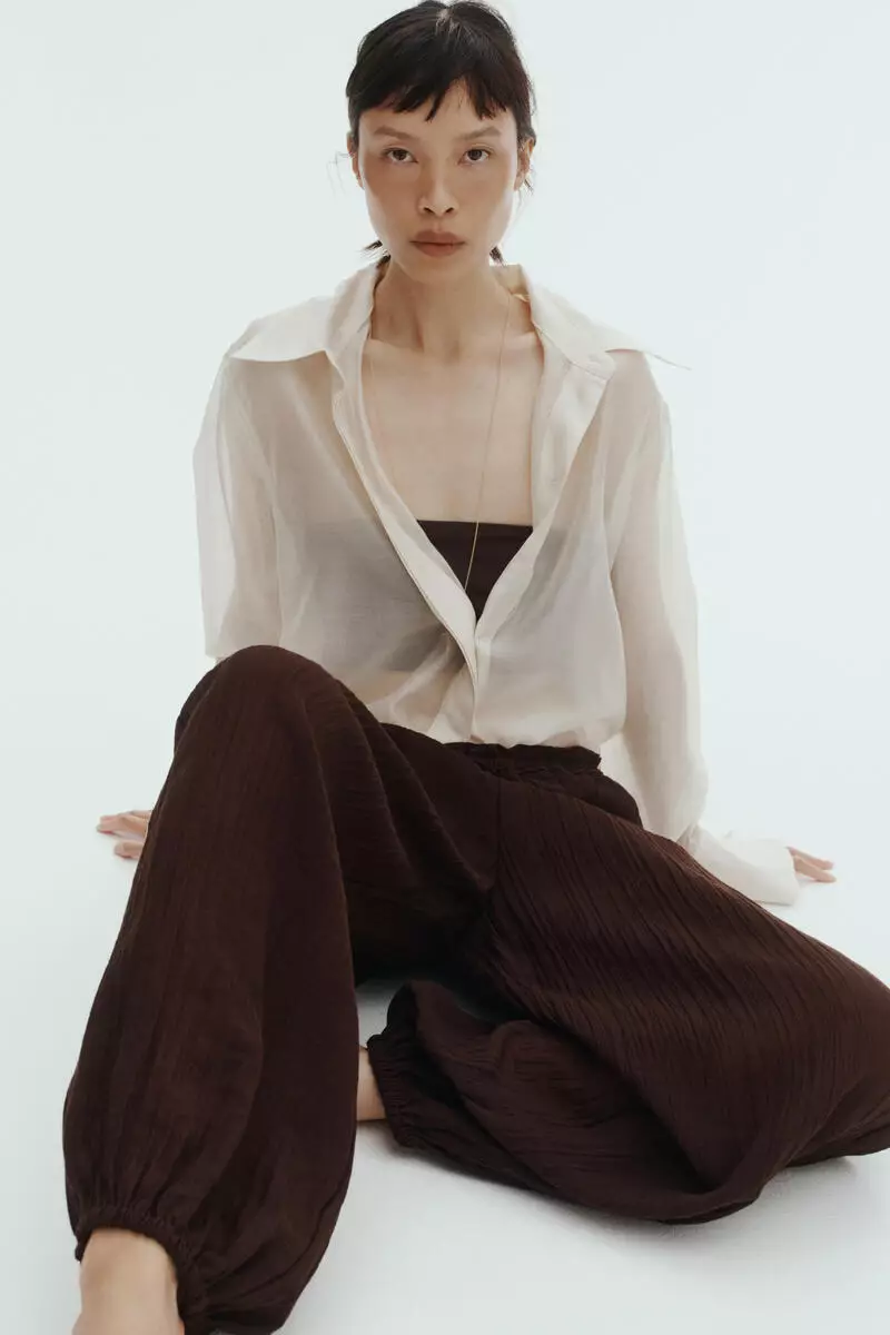 Balloon drawstring trousers